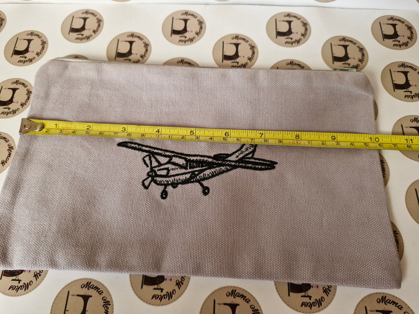 cream embroidered red poppy make up case