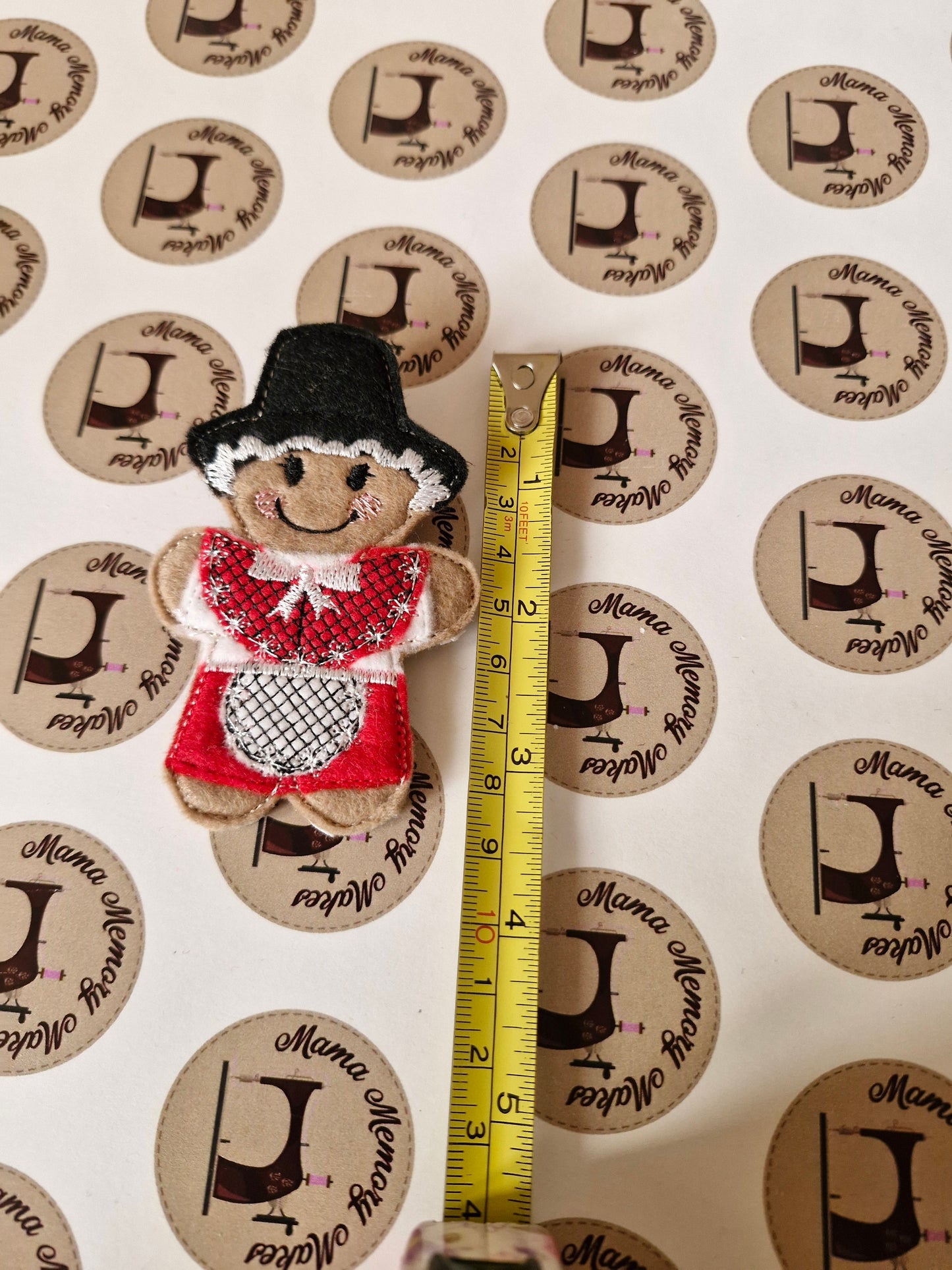 Gingerbread pin badge, welsh lady
