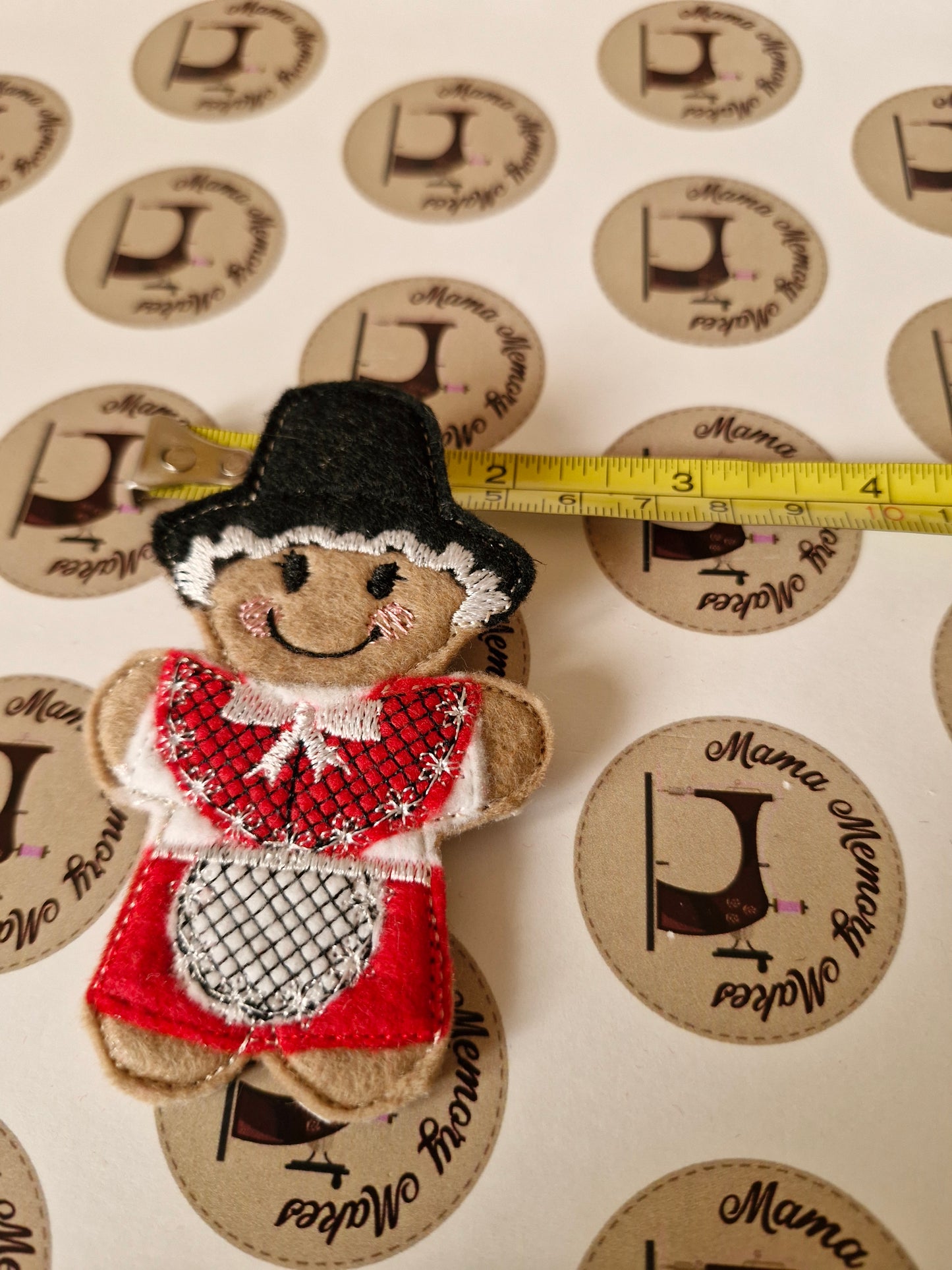 Gingerbread pin badge, welsh lady