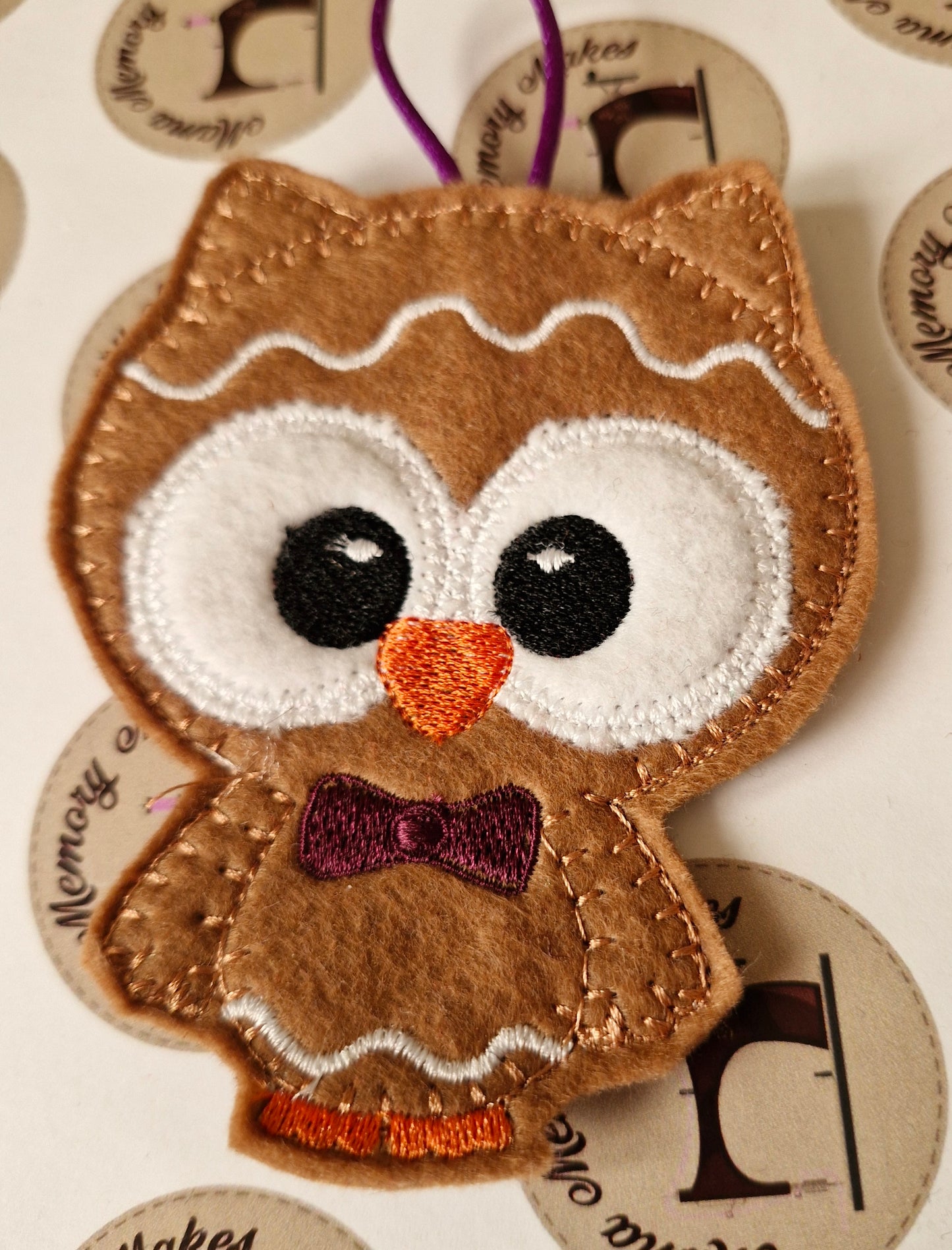 Gingerbread Owl hanging decoration