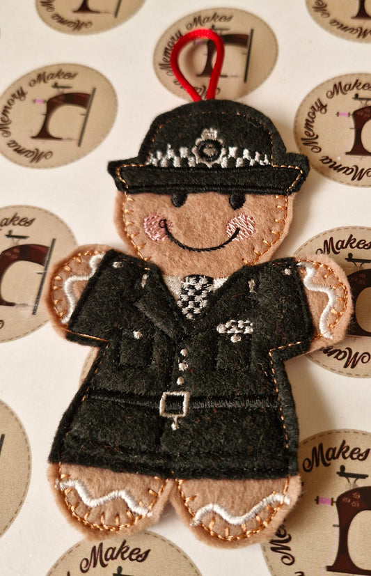 Police officer, WPC, gingerbread decoration