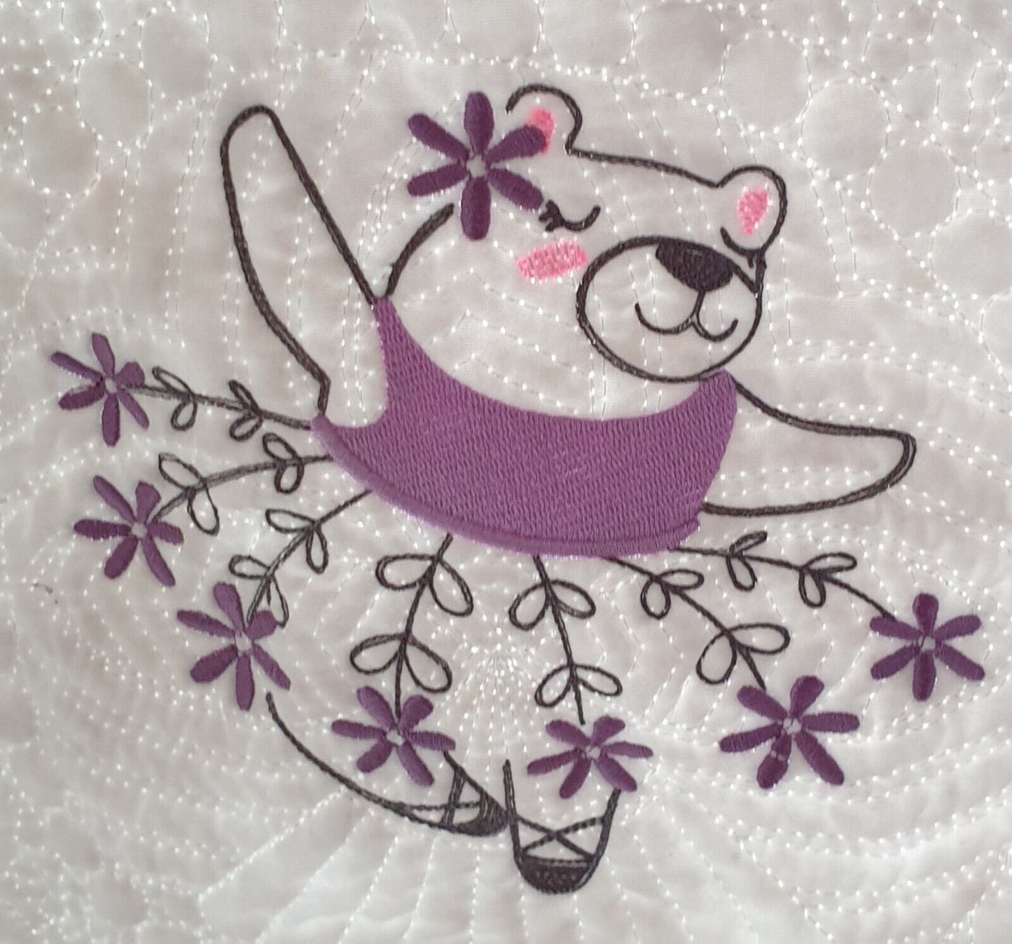 heirloom embroidered small quilt, baby shower, new baby