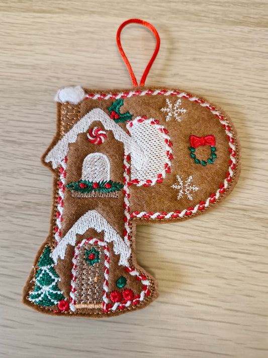 Gingerbread letter P