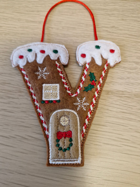 Gingerbread letter V