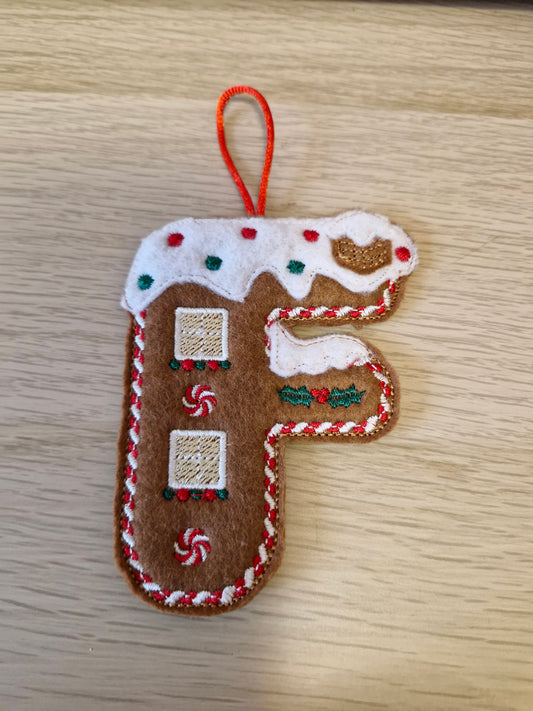Gingerbread letter F
