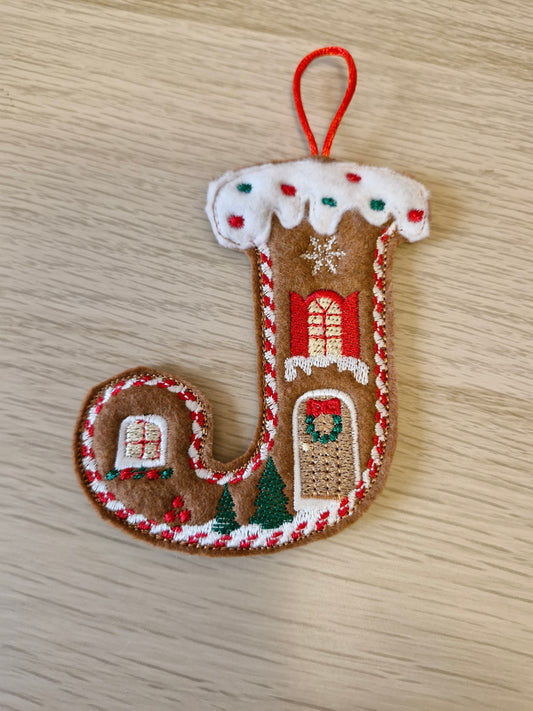 Gingerbread letter J
